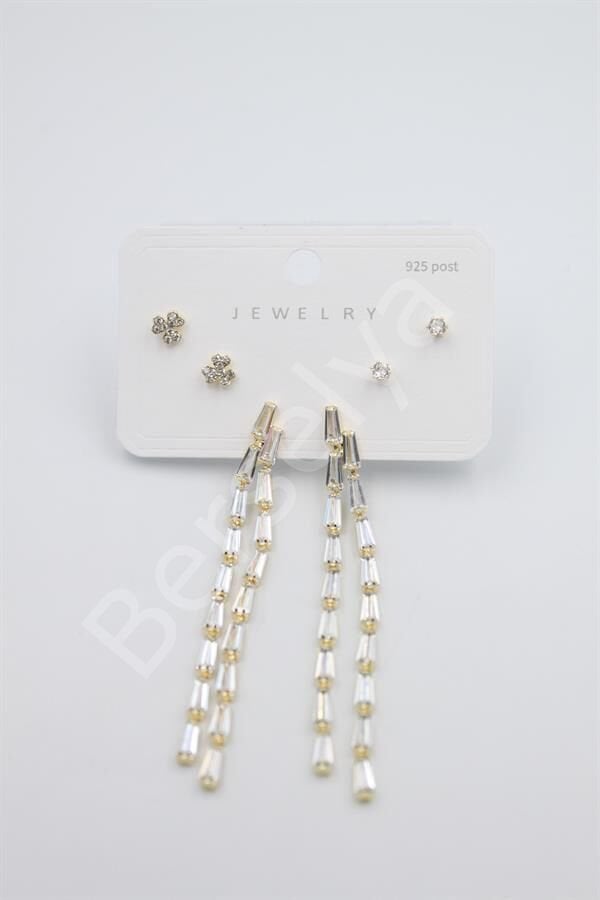 Çoklu Set Küpe - Altın