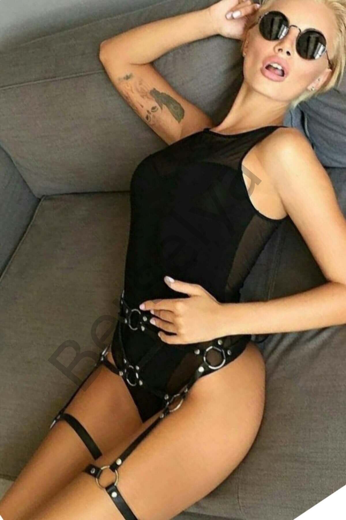 Deri Fantezi Jartiyer Harness - Brf725