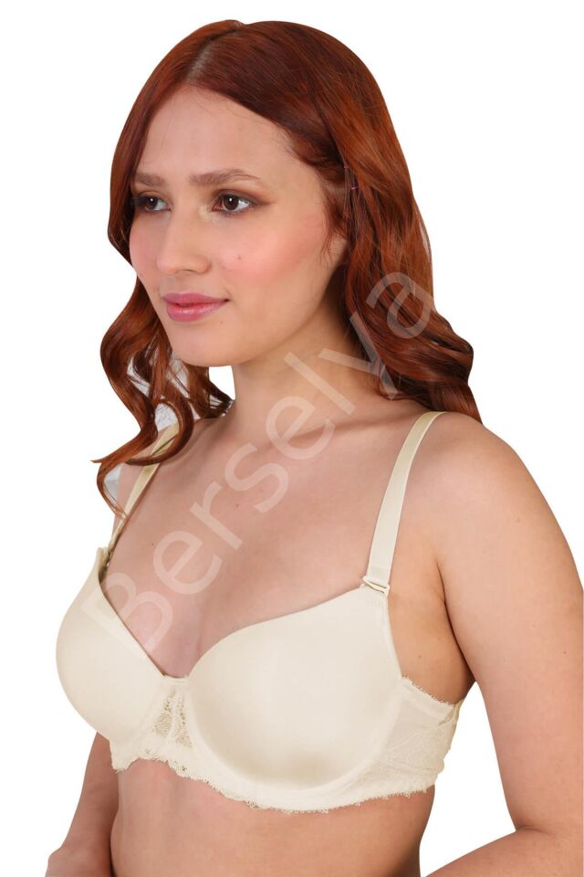 Ekru Mı 189b Pedli Dantelli Balenli Sütyen