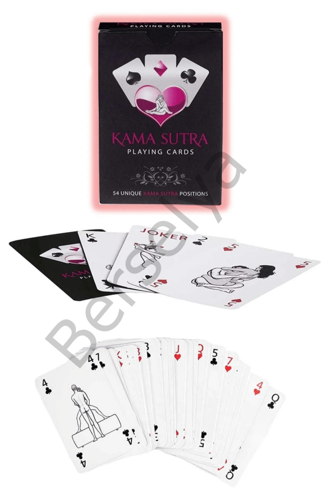 Sexy Görselli Oyun Kartı Kama Sutra Kelepçe Kırbaç Set