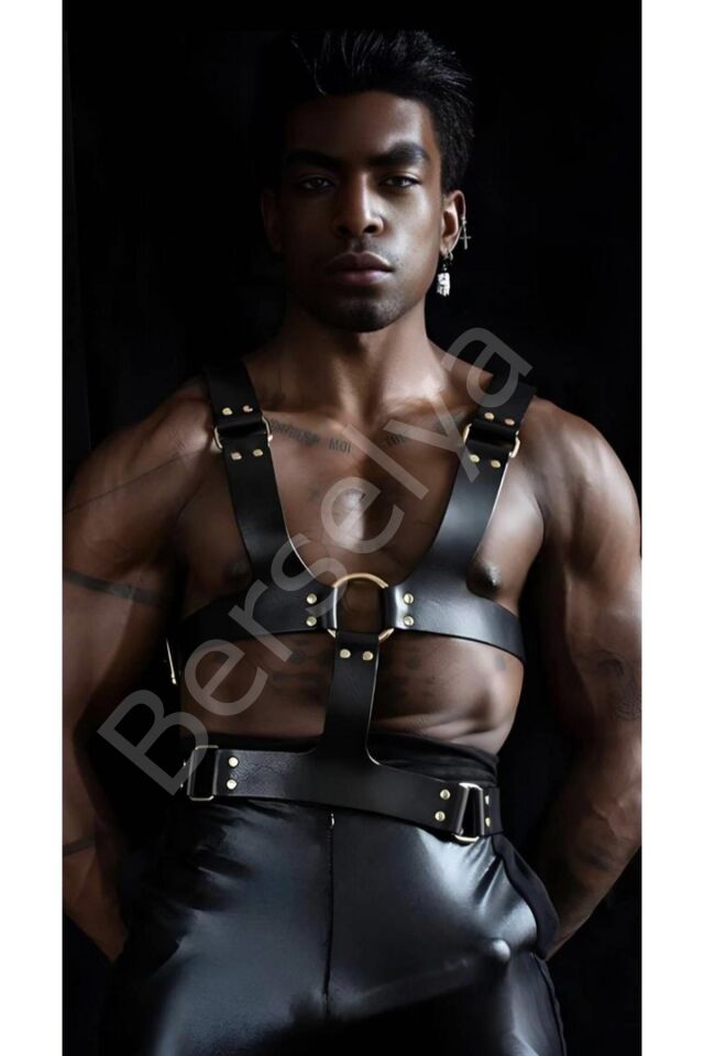 Erkek  Deri Göğüs Aksesuarı 800602