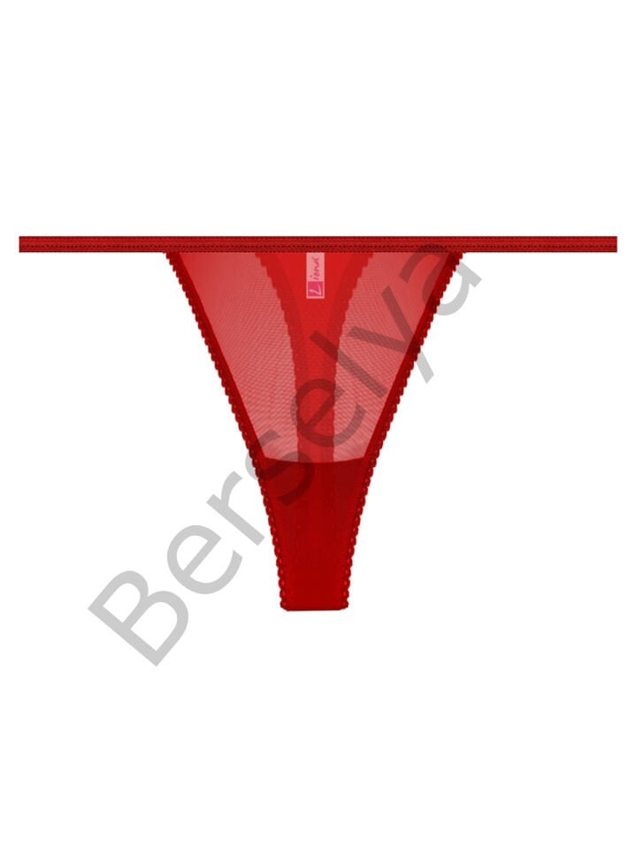 Transparan Kırmızı Kadın Fantezi String Tanga