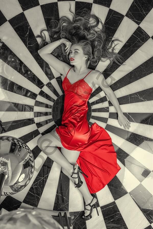 Dantelli Uzun Yırbrfaçlı Saten Gecelik Elbise String Takım Kırmızı (brf31512)