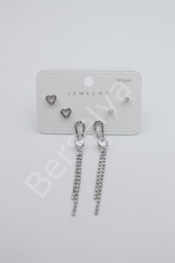 Çoklu Set Küpe - Gümüş