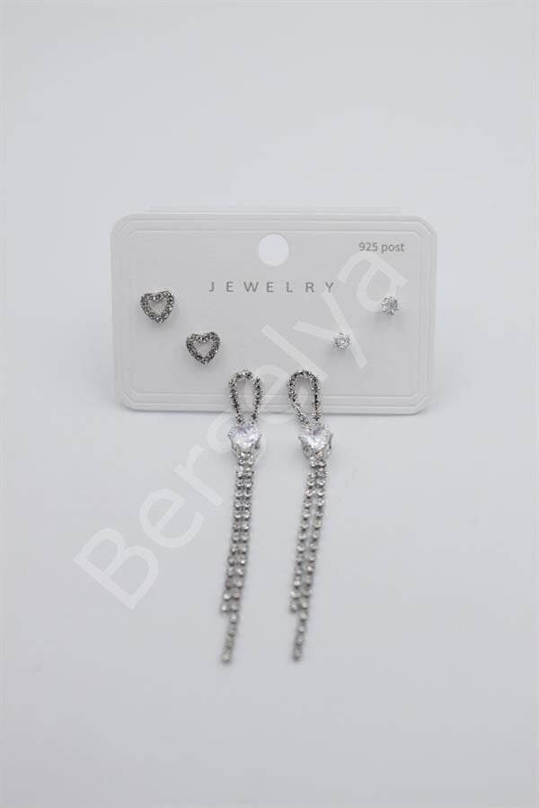 Çoklu Set Küpe - Gümüş