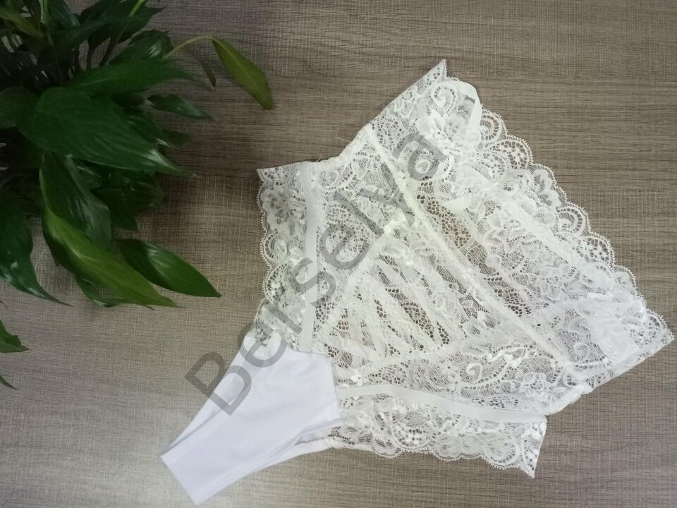 Arkası İp Detaylı Fantezi Beyaz Külot