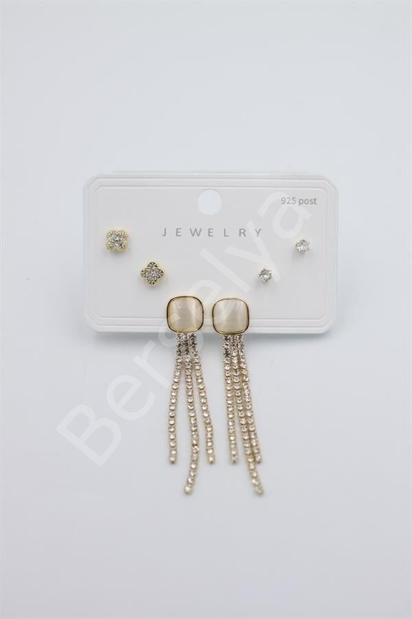 Çoklu Set Küpe - Altın