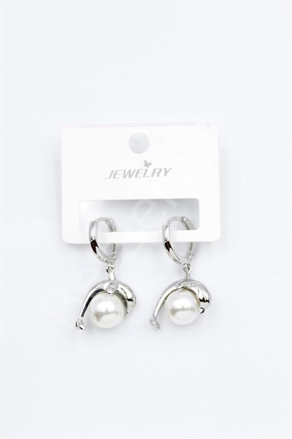 İncili Yunus Küpe - Gümüş