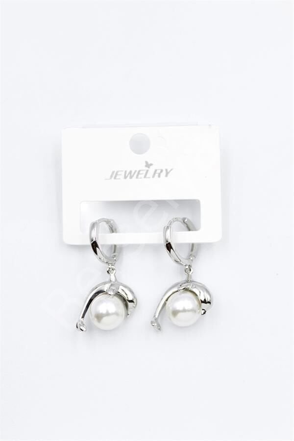 İncili Yunus Küpe - Gümüş