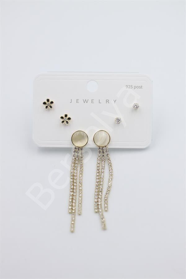 Çoklu Set Küpe - Altın