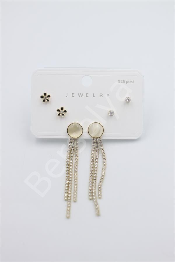 Çoklu Set Küpe - Altın