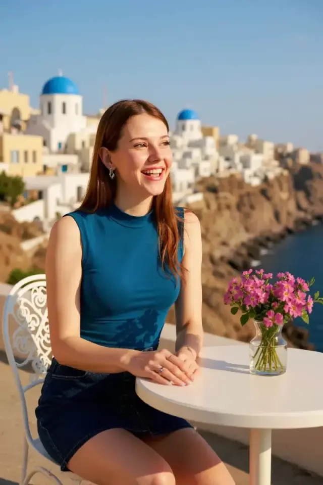 Kadın Mavi Kolsuz Balıkçı Yaka Basic Bluz Esnek Şık Üst Giyim