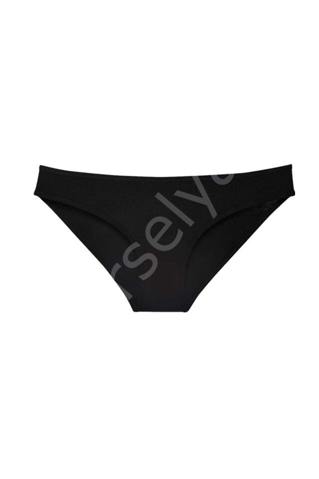 Siyah Kadın Günlük Pamuklu Likralı Özel Poşet İçinde Taşınabilir Acil Durum Slip Külot S