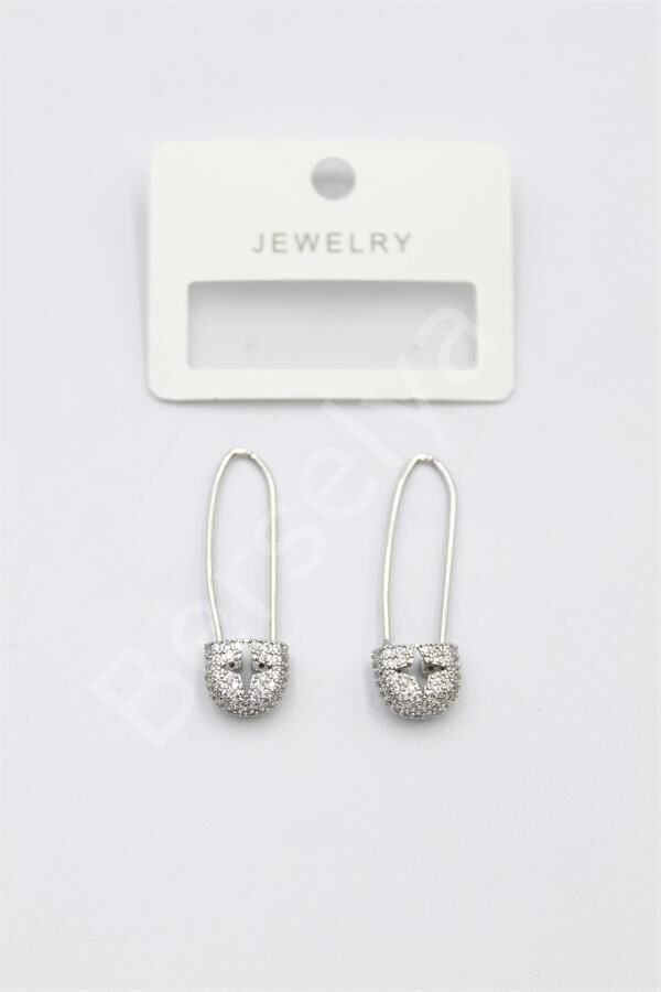 Taşlı Filkete Küpe - Gümüş