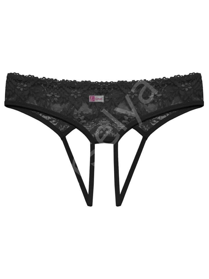 Büyük Beden Dantelli Kadın Siyah Fantazi Külot