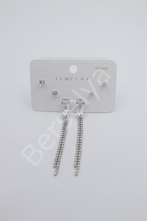 Çoklu Set Küpe - Gümüş