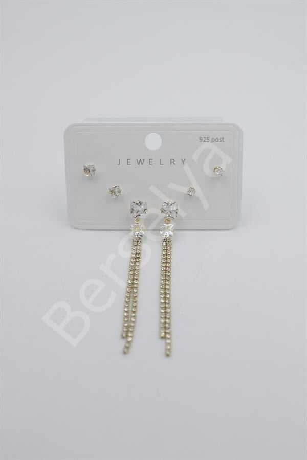 Çoklu Set Küpe - Altın