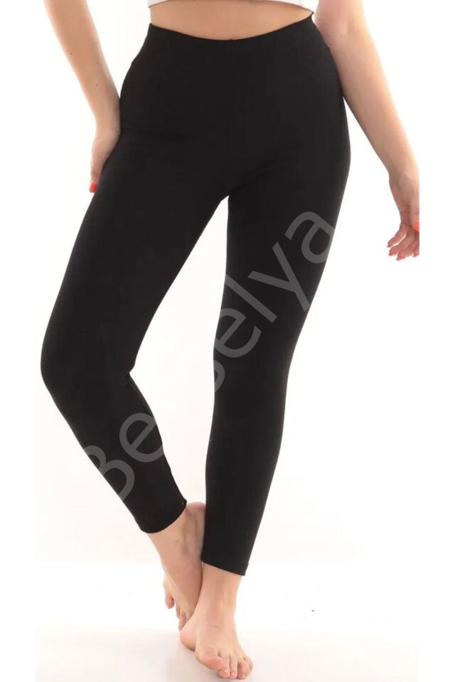 Kadın Siyah Termal Tayt İçi Şardonlu