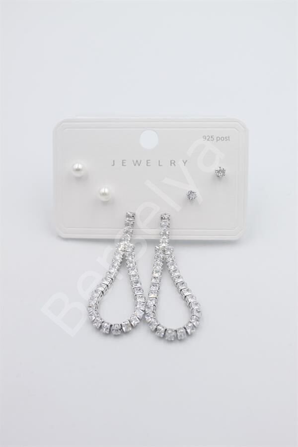 Çoklu Set Küpe - Gümüş