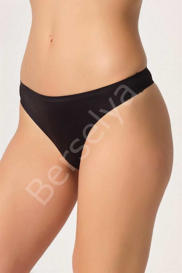 Siyah Emay 2802 Yapıştırma Lazer Kesim String Külot