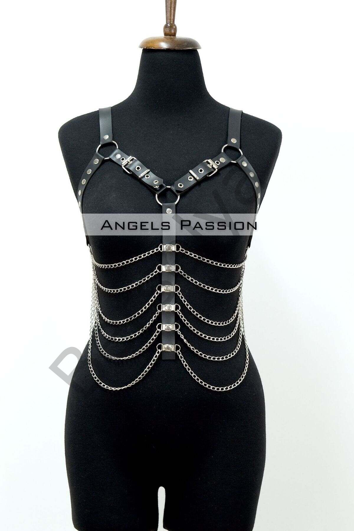 Büyük Beden Zincirli Göğüs Harness - Brf534_s2