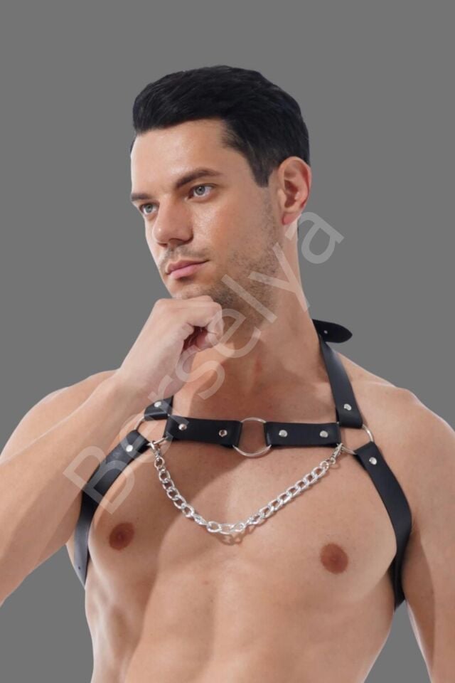 Erkek  Deri Boyun Bağlantılı Harness Aksesuar 800322
