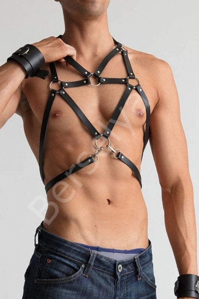 Erkek  Deri Göğüs Aksesuarı 800320