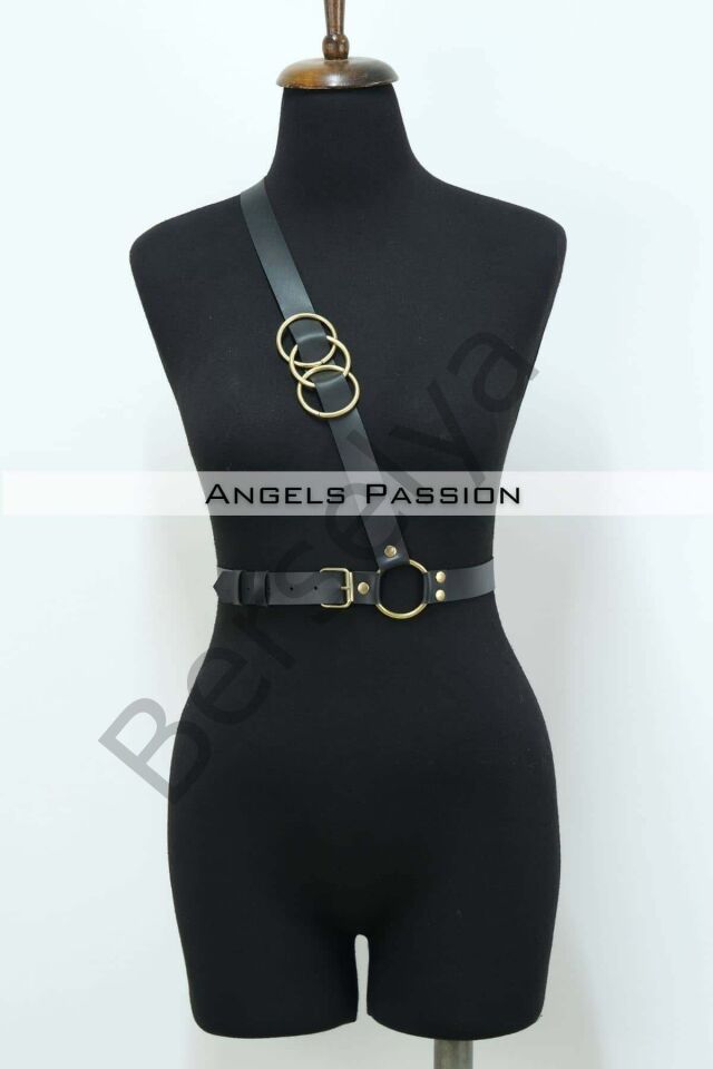 Göğüs Üzeri Tek Askılı Deri Bel Kemeri, Seksi Aksesuar - Brf1183_kopya(1)