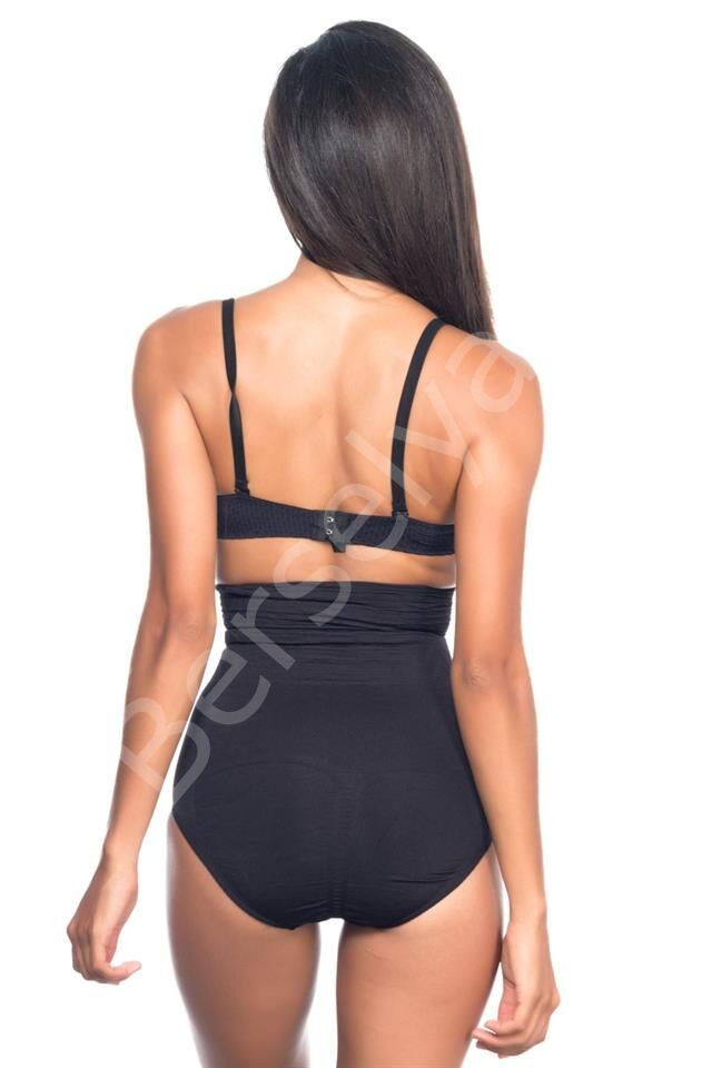 Siyah Emay 2079 Yüksek Bel Desenli Double Slip Korse