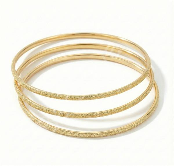 3'lü Simli Ajda Bilezik-65mm - Altın