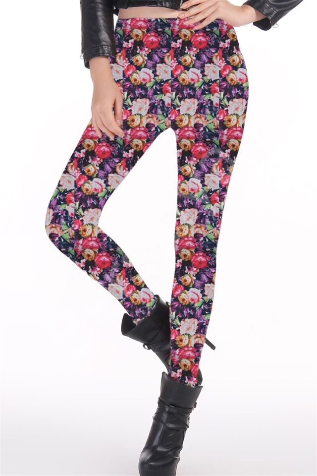 Terry Pau Tp100938 Çiçek Desenli Tayt