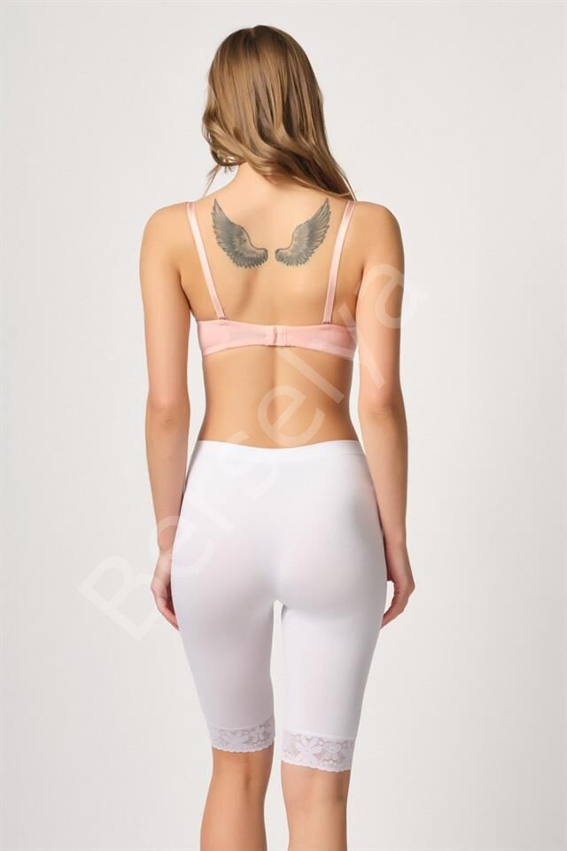 Beyaz Emay 3004 Soft Uzun Paça Dantel Boxer