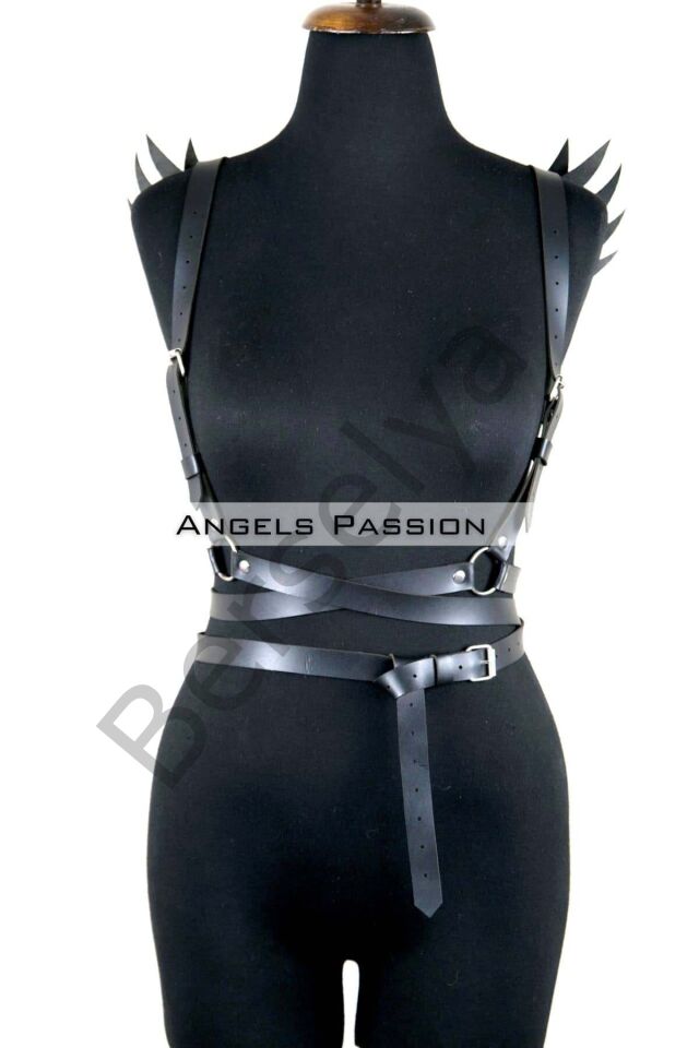 Kanatlı Detaylı Şık Göğüs Harness , Kanat Detaylı Deri Kemer - Brf1097