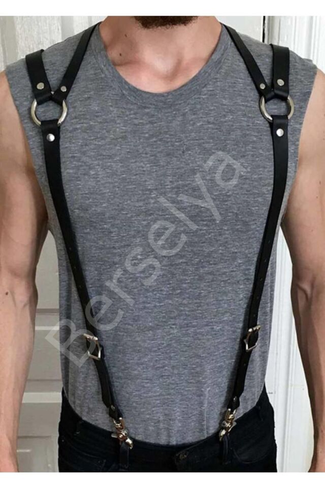 Erkek  Deri Sırt Bağlantılı Pantolon Askısı 800309