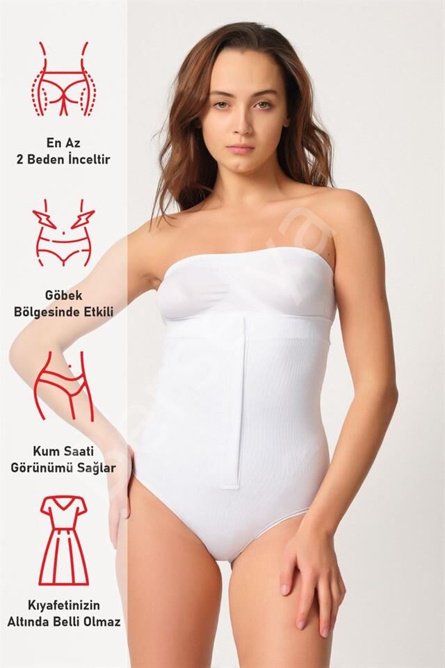 Beyaz Emay 2088 Önden Agraflı Slip Korse