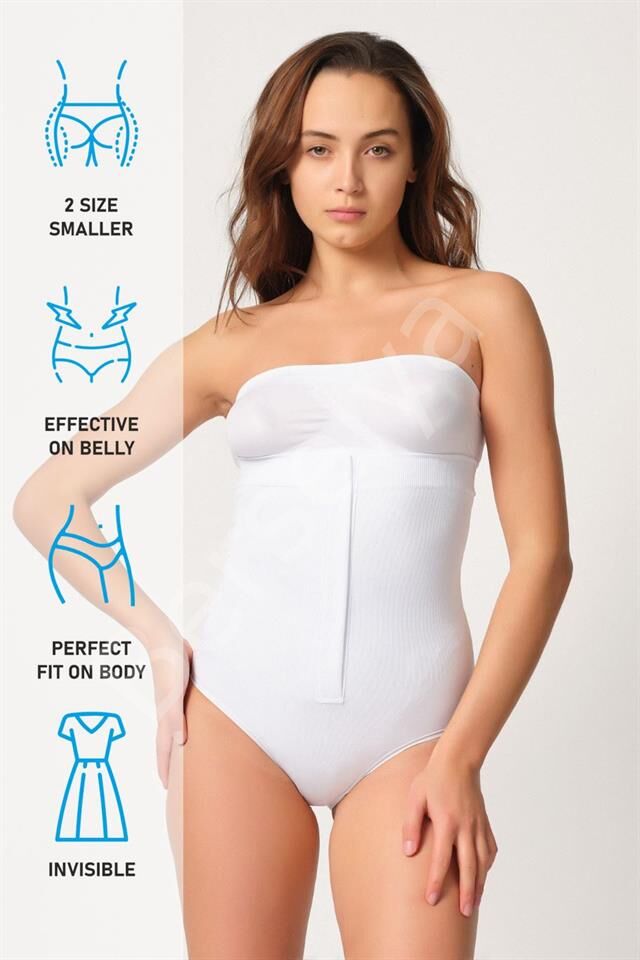 Beyaz Emay 2088 Önden Agraflı Slip Korse