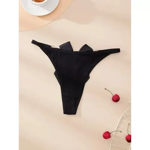 Kadın Fiyonk Ve Halka Detaylı Tanga Külot 2’li Set