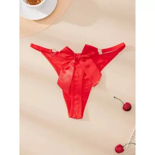 Kadın Fiyonk Ve Halka Detaylı Tanga Külot 2’li Set