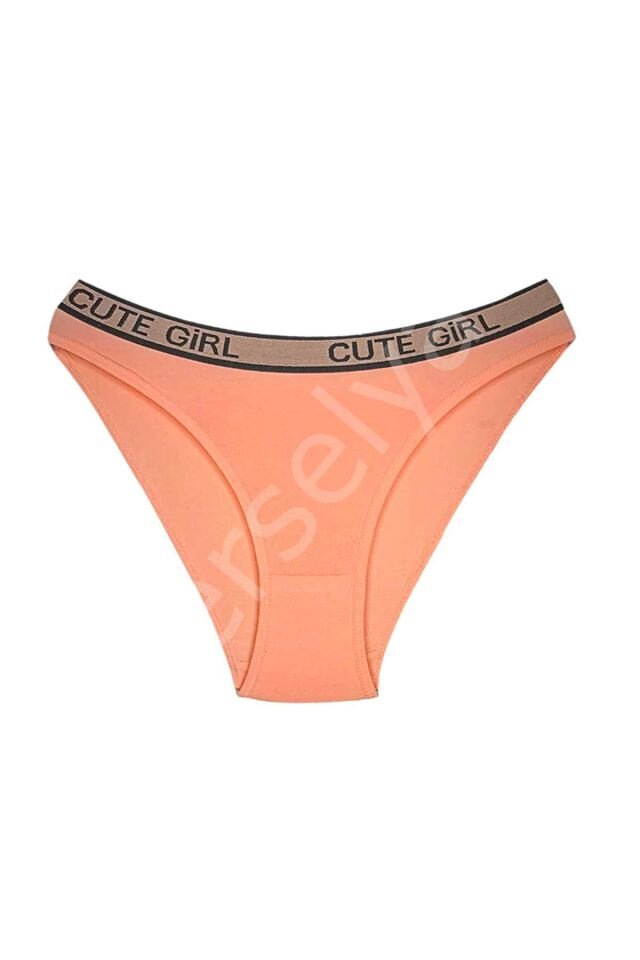 5 Adet Beli Yazılı Pamuklu Kalın Lastik Kadın Slip Külot