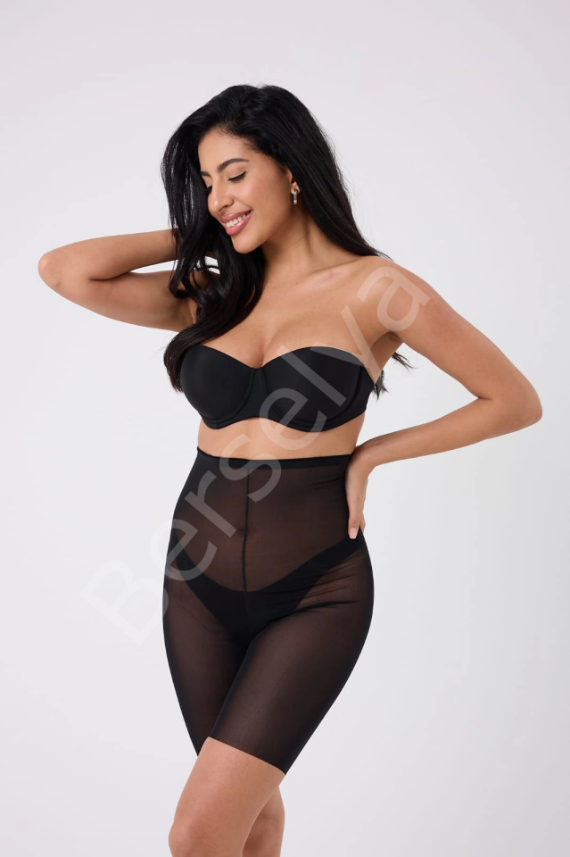 Freshness 0007 Lazer Kesim Tül Yüksek Bel Şort Korse