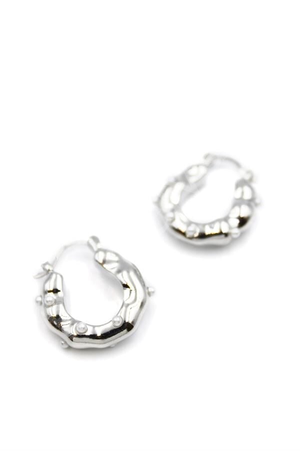 İnci Halka Küpe - Gümüş