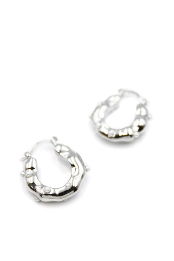 İnci Halka Küpe - Gümüş