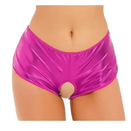 Kadın Pembe Parlak Görünümlü Açık Kesim Fantezi Külot