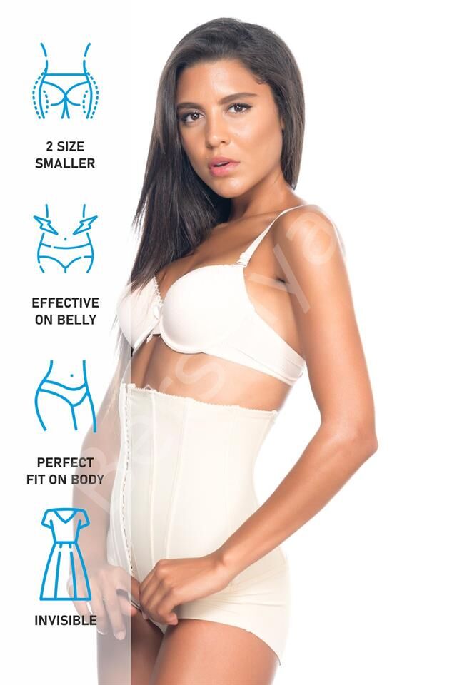 Ten Emay 2824 Yüksek Bel Balen Agraflı Slip Lazer Korse