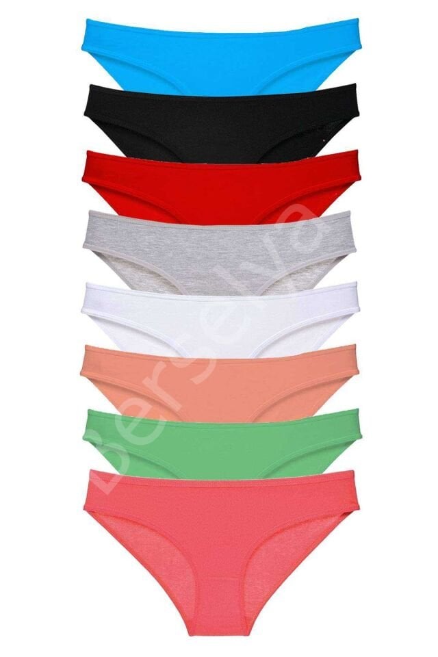 8 adet Süper Eko Set Likralı Kadın Slip Külot Set 6