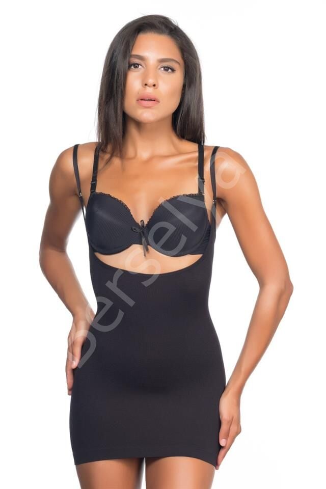 Siyah Emay 5043 Göğsü Açık Masajlı Korse