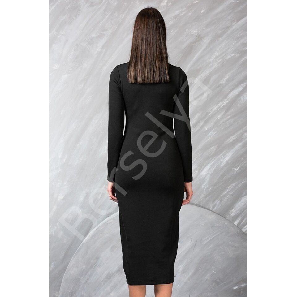 Terry Pau Tp101315 Yırtmaçlı Uzun Kollu Elbise