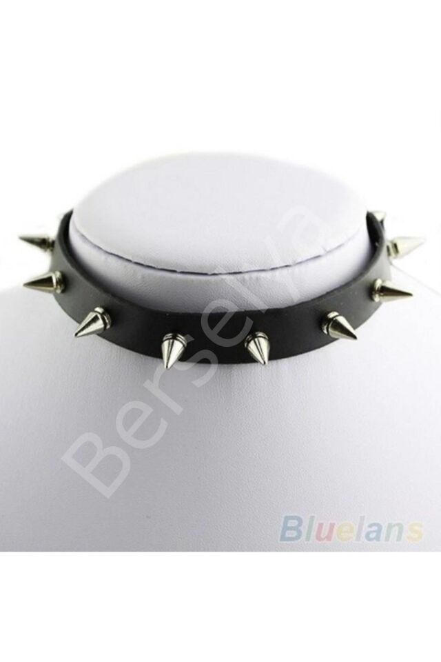 Çivili Deri Kadın Boyun Aksesuarı 0295