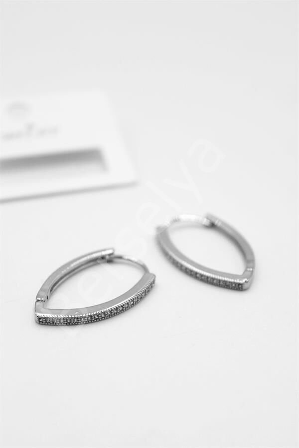 Oval Halka Küpe - Gümüş