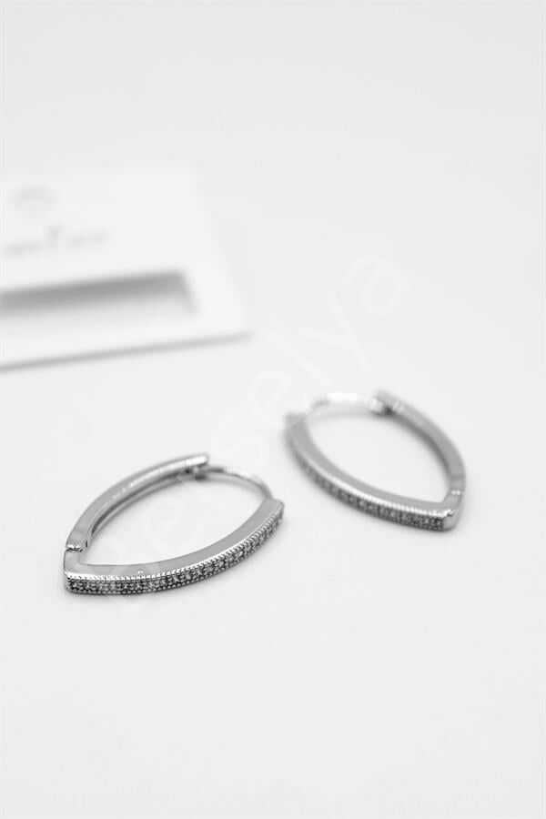 Oval Halka Küpe - Gümüş